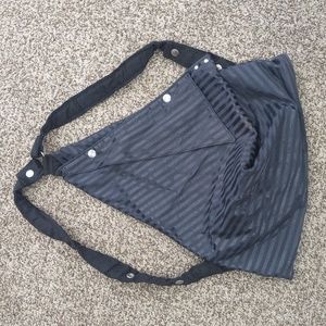 Carson Rogers Carogi bag convertible snap backpack purse black striped f…